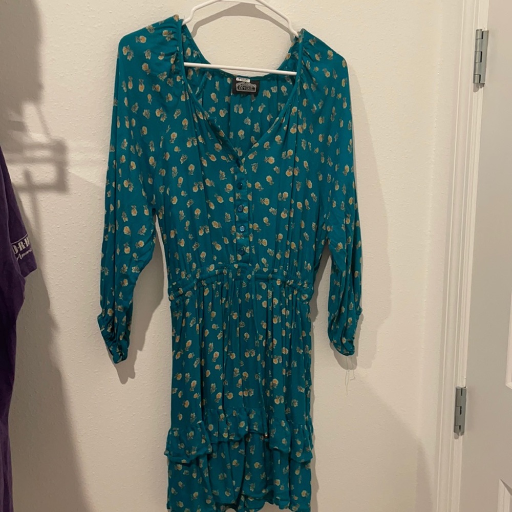 Teal flower dress